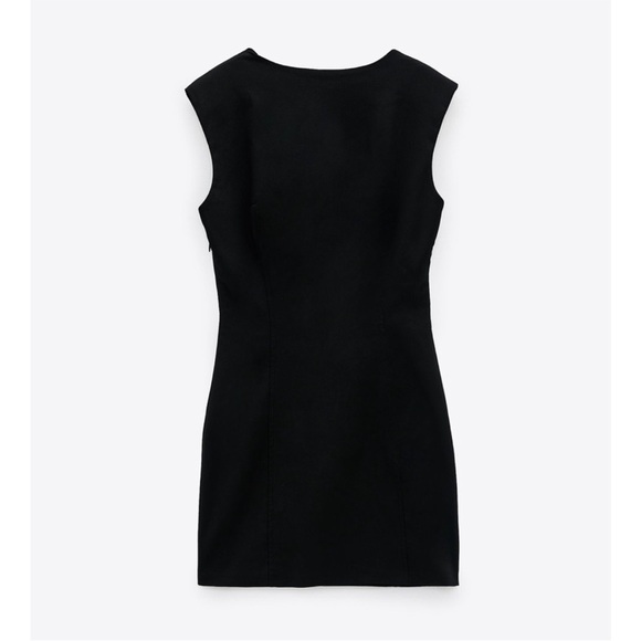 Zara fitted black mini dress sleeveless - Picture 3 of 4